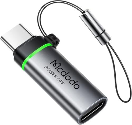 mcdodo Adattatore da Lightning a USB C da 60 W, adattatore da iPhone a USB C, spegnimento automatico a LED, ricarica rapida per iPhone 15/Galaxy S24/S23, MacBook Pro/Air, Pad, Pixel e dispositivi di