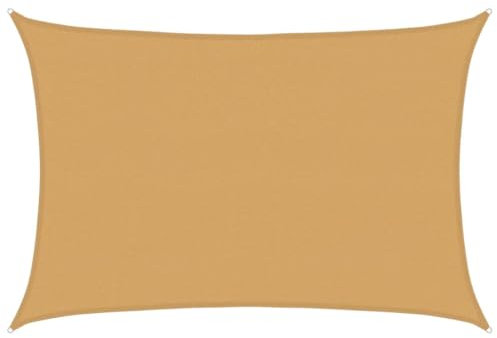 vidaXL Vela Parasole 160 g/m² Rettangolare Sabbia 4x5 m in HDPE, Vela ombreggiante, Ombra da Patio, tettoia ombreggiante, Vela da Giardino, tettoia