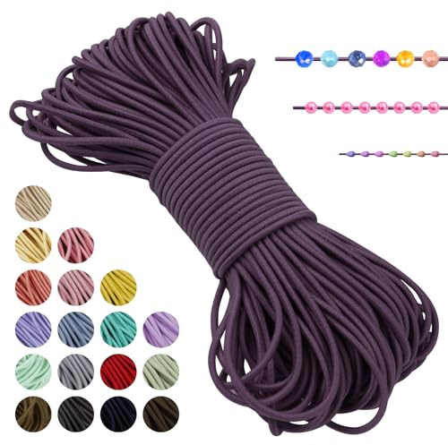 LEREATI Filo Elastico per Braccialetti Resistente, Cordoncino Elastico 2mm x 20m Elastici Braccialetti Cordino Elastico, Filo Nylon per Collane Perline Braccialetti Fai da Te Cucire (Fucsia)