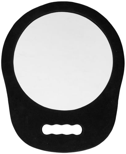 Healeved Espejo De Mano Redondo con Marco De Espuma Espejo para Peluquería Y Maquillaje Práctico Y Portátil para Salones Y Uso Personal