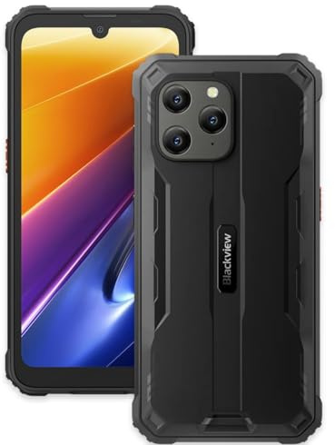 Blackview Outdoor Handy Ohne Vertrag BV5300 Plus, 8GB+128GB(1TB Erweiterung), 13MP+8MP, 3 Kartensteckplätze, Android 13 DUAL SIM IP68 Wasserdichtes Smartphone, 6,1'' HD+, 6580mAh Akku, NFC Schwarz