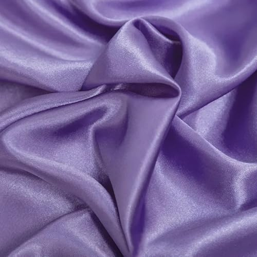 2 Meter x 150 cm Satin Stoff, Stoffe zum Nähen Stoff Satin Meterware Fabric Dekostoff Einfarbig Bekleidungsstoff Nähenstoff für Mode kleidung Geschenk, Handwerk Dekoration,Lila