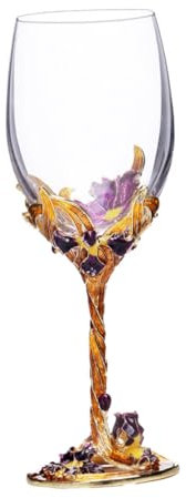 Mikinona Crystal Enamel Wine Goblet Red Wine Glass Stem-Cup Stemware for Home Bar Party Glass Drinking Glasses for Occasions