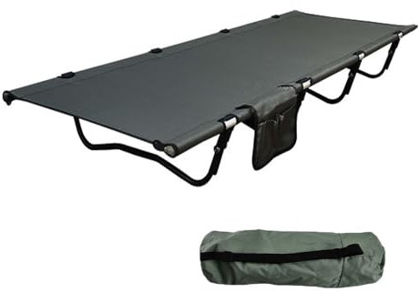 Campingbett, zusammenklappbare Campingbetten, tragbares Feldbett mit Aufbewahrungstasche für Erwachsene, kompaktes Campingbett für Zelte, leichtes Schlafbett mit Einer Tragkraft von 150 kg f