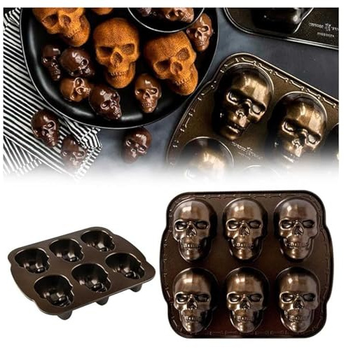 Totenkopf-Formen zum Backen von Totenkopf-Backgeschirr, Halloween-Backformen, Totenkopf-Backform, Totenkopf-Kuchenform für Muffins, Gelatine, Totenkopf-Kuchen, Pudding, Seife, Kuchen,