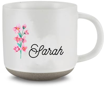 Amsgedhie Tazze e tazzine da caffè: Regali personalizzati - Tazze moderne in ceramica - Tazze con nomi e fiori di design - Regali ricordo per i migliori amici e partner (Bianco, Stile 2)