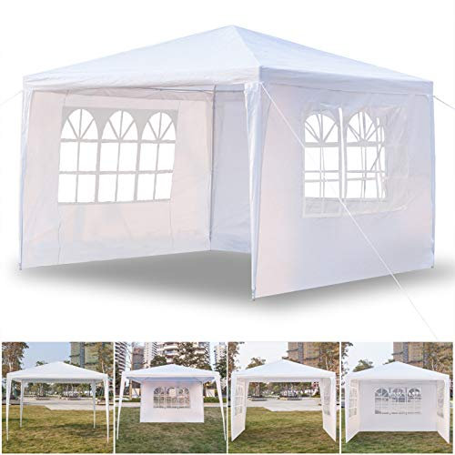 Tenda resistente per garage con pareti laterali rimovibili e finestre, gazebo per feste commerciali, matrimoni, 10 x 10 cm