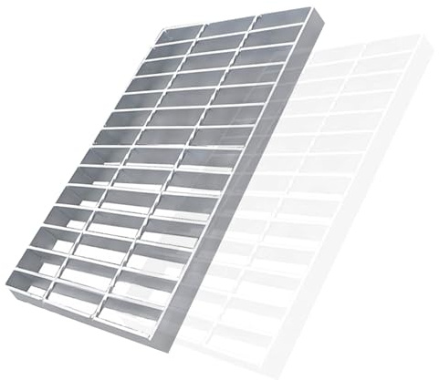 Grille de drainage en acier galvanisé avec housse robuste antidérapante pour une utilisation en extérieur, parfaite pour les puits de puisard, solution de drainage 50 x 35 x 3 cm