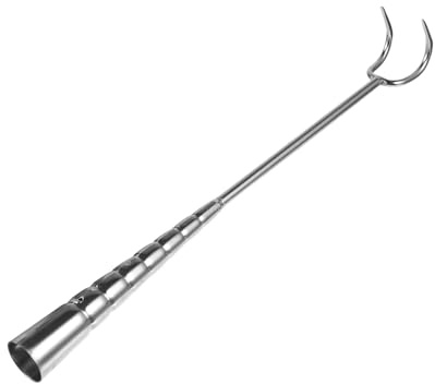 NOLITOY Crochet à Viande Acier Inoxydable pour Barbecue Outil de Cuisson Extérieur Polyvalent pour Viande Jambon et Rôtis Accessoire Pratique pour Grillades
