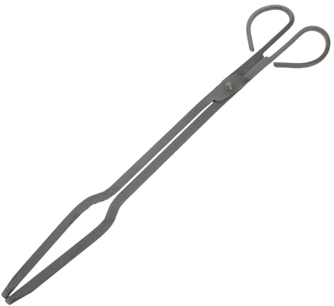 Healifty Pinzas para Leña de Chimenea de Hierro Reforzado Uso Interior y Exterior Agarre Seguro para Hogar y Fogatas Herramienta Resistente para Mover Carbón y Madera