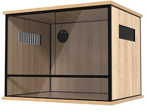 ProRep Vivarium Oak 2ft | 60x45x45cm | Reptile Enclosure | Corn Snakes, Leopard Geckos & Lizards, Aluminium Frame, Full-Height Sliding Glass Doors, Side Vents