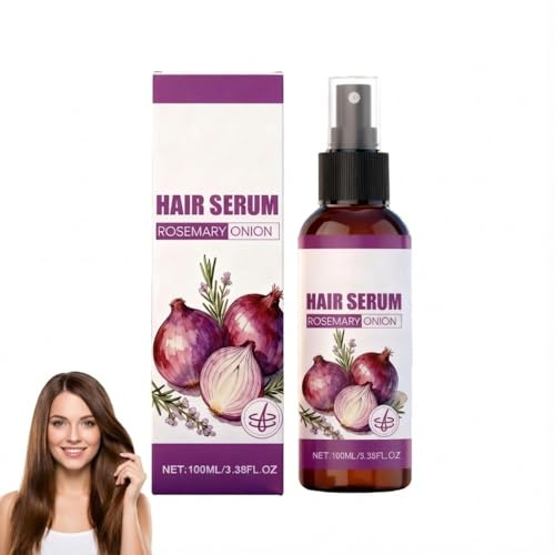 Rosmarin lök hårsprayserum, rosmarinolja för hårväxt, djup, långvarig smidig hårbottenserum, smidig, fuktgivande hårkräm, stärker håret (1 st.)