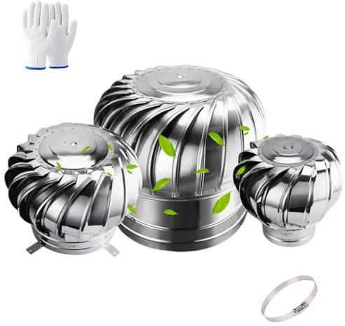 Comignolo Canna Fumaria in Acciaio Inox 304, Comignolo Girevole, 110mm 160mm 200mm 250mm 300mm Cappello Eolico per Camini, Cappuccio for Camino di Sfiato, Tetto Cappello Scarico(160mm/6.3in)