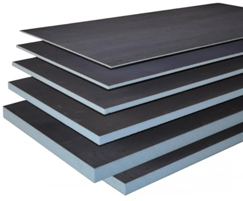5X Tile Backer Board Insulation XPS Foam Waterproof Cement Coat 1200x600mm Underfloor Heating Underlay (1200x600x20mm)