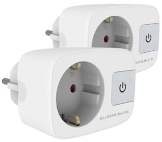 Steckdose mit Schalter, TÜV GS Geprüft, 3680W 16A, 2 Stück | Steckdosenadapter mit Schalter, sanftem Schalterlicht, Mehrfachstecker, Weiß - für Zuhause und Büro