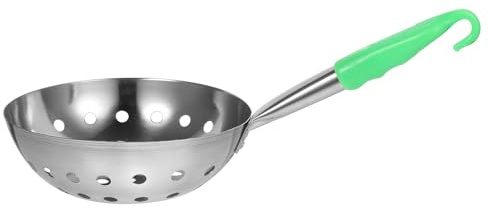 VALICLUD Colino in Acciaio Inox 304 Piccolo con Manico lungo Ergonomico, Cucchiaio Schiumarola Forato per Cucina Domestica e Professionale, Utensile da Cucina Lavabile in Colore Casuale