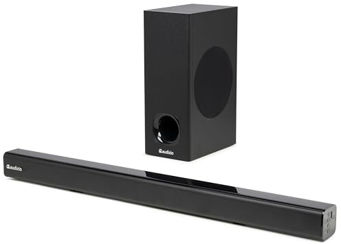 Audizio SB82S Soundbar Bluetooth mit Subwoofer, 2.1 Heimkino Soundsystem 120W | Bluetooth 5.3 | HDMI ARC | Optisch | 80 cm Soundbar TV Lautsprecher für Fernseher, Fernbedienung, Schwarz