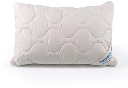 Öko Planet Kinder Kissen 40x60 cm, schadstoffgeprüftes Schafwolle Kopfkissen für Babys und Kleinkinder, Füllung anpassbar, Bezug 100% Bio Baumwolle waschbar