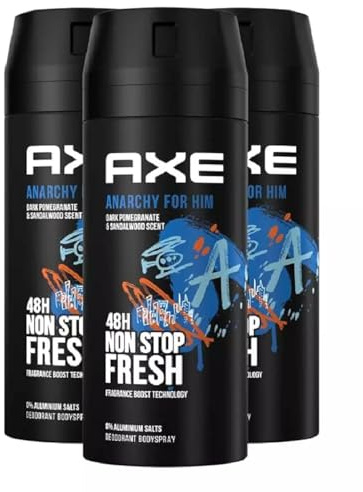 '3 x AXE Anarchy for Him Men Deodorant/Body Spray – 150 ml