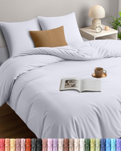 Utopia Bedding Funda Nordica Cama 180 - Microfibra Juego de Funda Nordica 240x260 cm y 2 Fundas de Almohada 65x65 cm (Blanco)