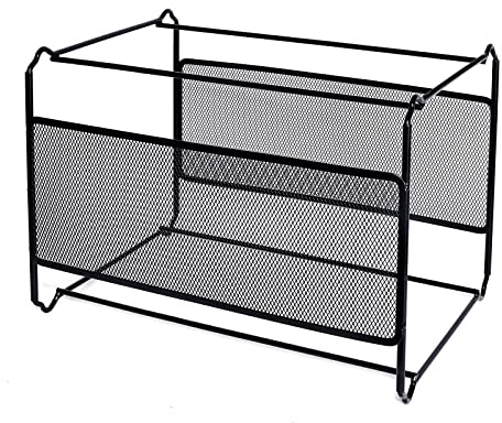 Hotyin Cartelle Sospese (39 x 28 x 24,8 cm), Supporto per Cartelle Sospese in Metallo - Facile da Montare -Organizer per Documenti A4 (Nero)