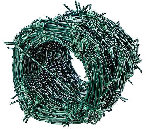 Stacheldraht Klingendraht Absperrdraht Sperrdraht Zaun Draht grün 25 m x 2,8 mm