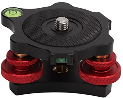 Nivellierbasis LP-64, Stativkopf Nivelliersockel Stativkopf Leveling Base Kamera Nivellierfüße Nivelliergerät mit 3/8 Zoll Gewinde, ±5° Winkeleinstellung für Videokopf Stative
