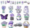 24 Pcs Spring Summer Tree Ornaments, Lavender Wood Hanging Ornament Decorations Spring Summer Wooden Flowers Tree Decorations Crafts Decor for Home Shop Decoration Party Supplies
