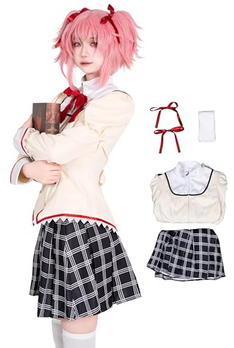 OSIAS Puella Magi Madoka Magica Kaname Madoka Uniform Cosplay Costume（S）