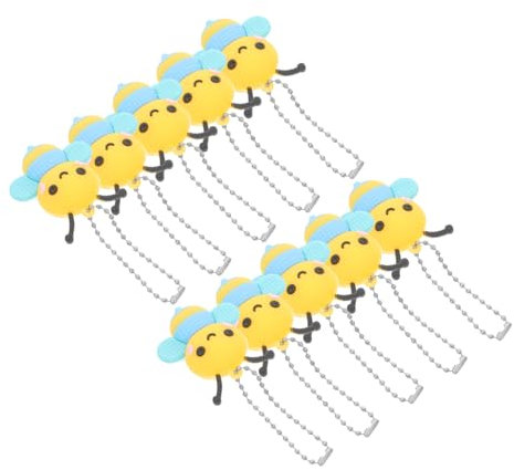 TOYANDONA 10pcs Pvc Bee Ornament Keychain Pendants Decorative Bees for Backpack Cute Decor for Party