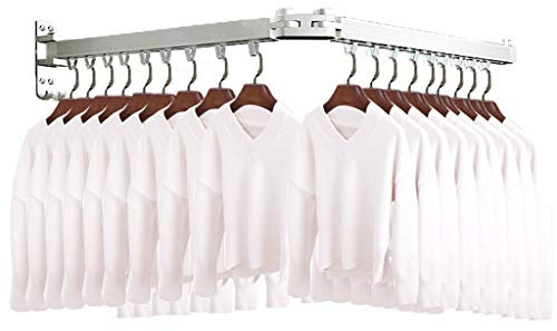 Wäscheständer für Zuhause, Wäscheständer zum Waschen von Kleidung für drinnen und draußen, zusammenklappbar, ausziehbar, mit Teleskopclip, Wandtrockner, stabiler Handtuchhalter für Badezimmer,