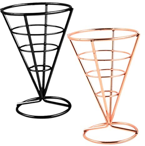 OFFSCH 2 Piezas Cesta De Patatas Fritas Americanas Soporte De Mesa para Conos De Comida Frita Cesta Hueca para Refrigerios Fiesta o Restaurante