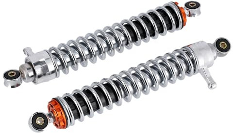 Set: Federbeine 380mm Racing Optik Orange, Chromfeder, verstellbar - für Simson S50, S51, S70, S53, S83 Enduro