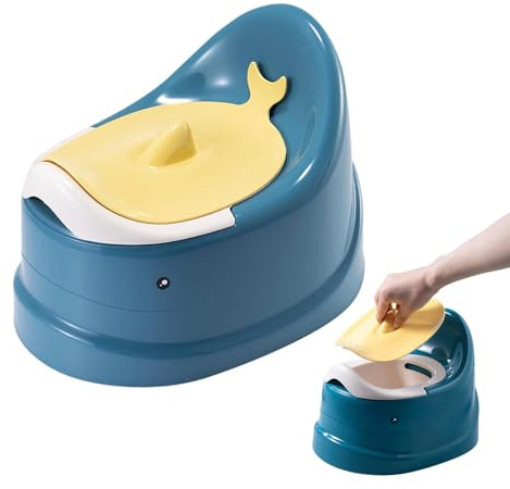 JIEBWCHA Kinder Töpfchen Mit Deckel,30x23,5x21,5cm Trainingstöpfchen, Babytopf Wc Mit Einem Ergonomischen Design, Töpfchen Für Babys, Komfortabel Und Praktisch Für Die Toilettenausbildung