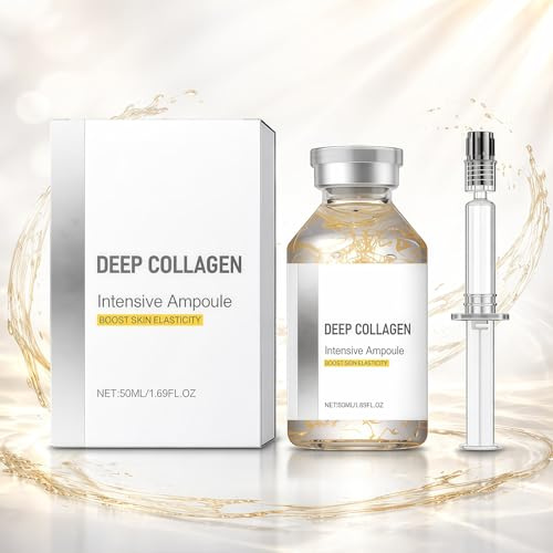 Silk Peptide Intensive Lifting Ampoule with Deep Collagen, Korean Anti Aging Face Serum for Firming, Tightening & Hydrating, Wrinkle Care for All Skin Types(1pcs)