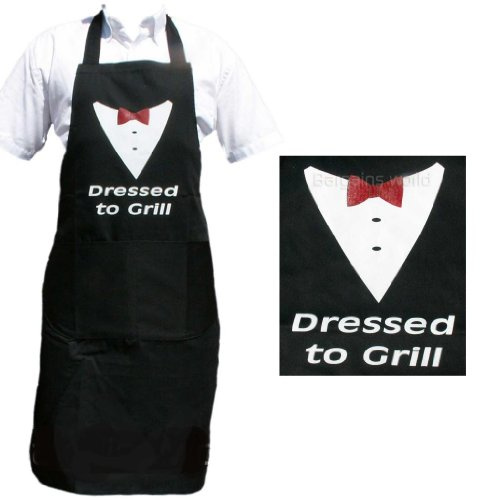 Dressed to Grill Novelty Apron. BBQ or Kitchen. Men & Women. Fantastic Gift!