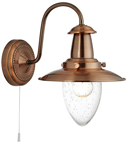 5331-1CO Copper 1 Light Pull Cord Switched Fisherman Wall Light