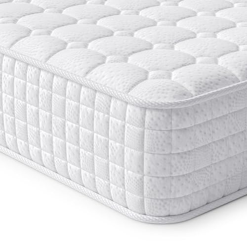 Vesgantti Hybridmatratze 160x200, H3 7-Zonen Druckentlastung Orthopädische Matratze, Taschenfederkernmatratze Oeko-TEX Zertifiziert, atmungsaktiv (24 cm Tight Top, weiß)‌