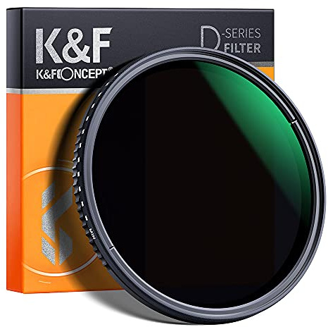 K&F CONCEPT Variabler ND Filter 58mm ND8- ND2000 Graufilter (3-11 Blenden) | Optikglas mit 24-lagiger Nano-Beschichtung,wasserdicht,HD Bild,für Landschaftsfotografie,Nano-Dazzle,FN503