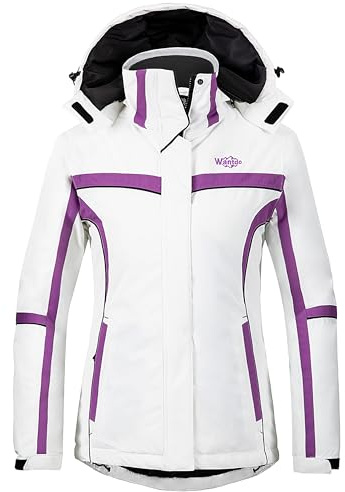 Wantdo Chaqueta Mujer de Senderismo Deportiva Invierno Abrigo Blanco M