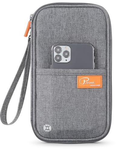 P.travel Reisepass Tasche Reisepasshülle -Blocker Schutzhülle, Familienreise Brieftasche Pass Hülle Passport Etui Ausweistasche Dokumente Organizer für Damen/Herren