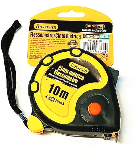 Herran Flessometro da 10 Metri -Metro a Nastro 10mt x 25mm Clip per Cintura, Gancio Magnetico, Pesa=418grammi