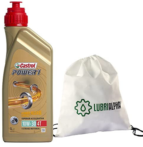 Huiles moteur motos et scooters lubrifiant Castrol Power 1 4T 10W30 avec sac polyvalent 4x1lt