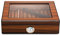 CIGARLOONG Cigar Humidor Brown 20-25 Desktop Cedar Wood Lined Cigar Storage Box with Hygrometer and Humidifier (Small)