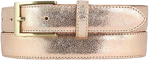 BELTINGER Goldener Gürtel in Metall-Optik 3 cm | Leder-Gürtel Metallic-Look 30mm | Metall-Ledergürtel in Gold