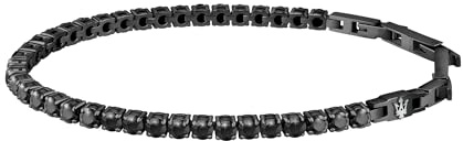 Maserati Jewels Herren Armband aus Stahl,Zirkone,IP schwarz - JM222AVC02