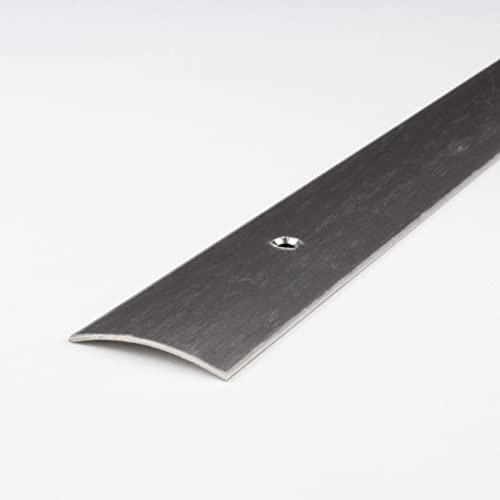 PROVISTON | Übergangsprofil | Edelstahl | Edelstahl matt | Breite 37 mm | Höhe 4 mm | Länge 1000 mm | Gebohrt | Übergangsschiene | Übergangsleiste | Bodenprofil | Abdeckleiste | 1 Stück