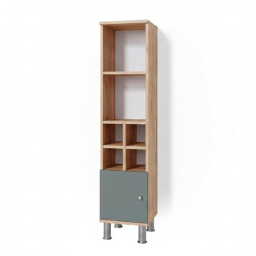 Vicco Midischrank Fynn, Grün, 30 x 130.6 cm | kleine Tür, zur Aufbewahrung von Badutensilien und als Ergänzung zu Fynn