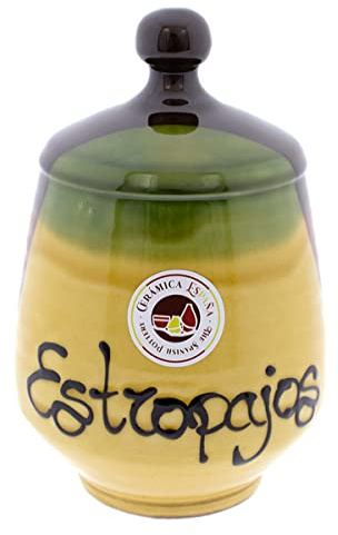 CERÁMICA ESPAÑA | Estropajero para estropajos rústico | Organizador de cocina | Porta estropajos | Estropajero cerámica Modelo M01 | 100% hecho a mano | 12x12x18 cm