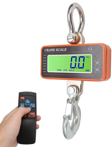Digitale Kranwaage, Digitale Hängewaage, 1500 Kg 3000 Lb Elektronische Industrielle Schwerlast-Hängewaage mit LED-Anzeige mit Fernbedienung Orange